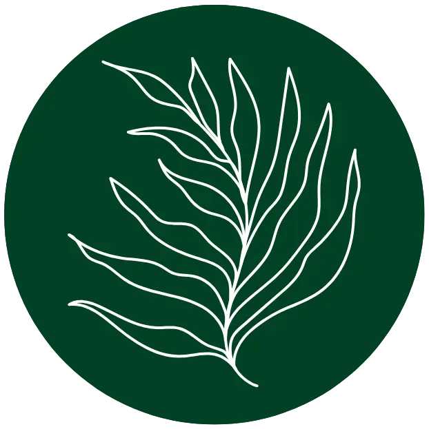 White Fern Icon in Green Circle